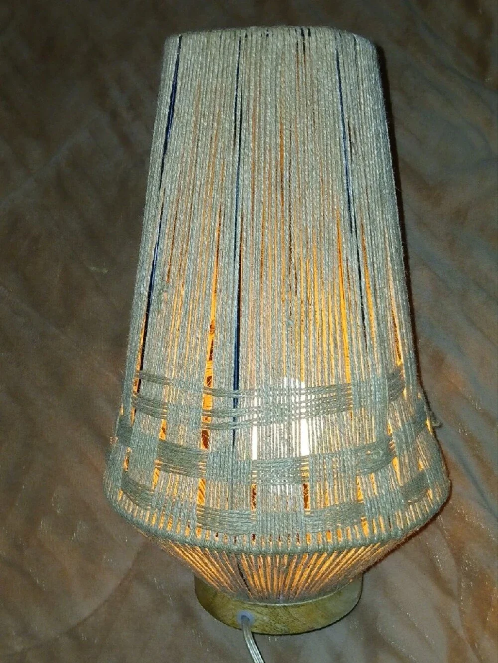 Neutral Hemp Thread-Wrapped Table Lamp